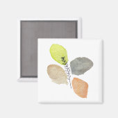 Modern esthetisch waterverf blad magneet (Voorkant / Achterkant)