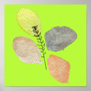 Modern esthetisch waterverf blad poster