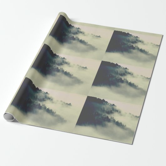 Modern, Etheral Forest Mounscene Cadeaupapier (Uitgerold)