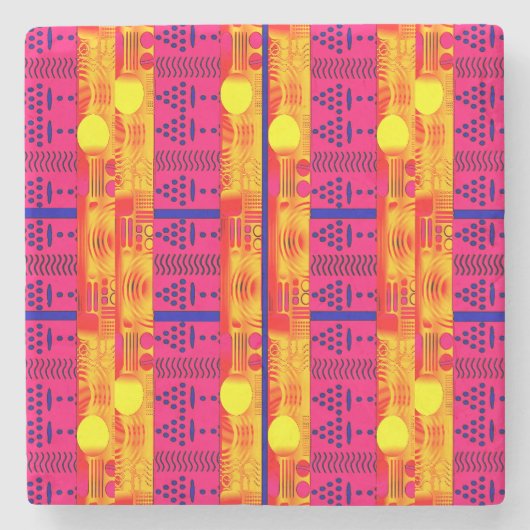 Modern Ethnic Geometric  Stenen Onderzetter (Voorkant)