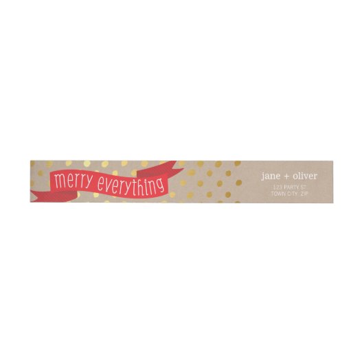 MODERN ETIKET schattig confetti bederft gouden eco (Individueel)