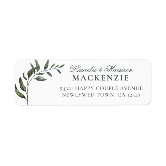 Modern Eucalyptus Botanical Wedding Etiket (Voorkant)