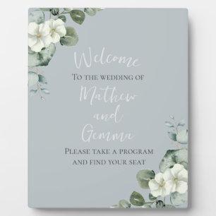 Modern Eucalyptus Design Trouwbord Fotoplaat