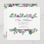 Modern Eucalyptus Floral Greenery Moving Aankondiging (Voorkant / Achterkant)