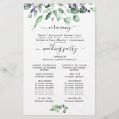 Modern Eucalyptus Floral Wedding Ceremony Programm (Achterkant)