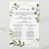 Modern Eucalyptus Floral Wedding Ceremony Programm (Achterkant)
