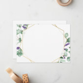 Modern Eucalyptus Foliage Geometric Lijst Notitiekaartje (Voorkant / Achterkant in situ)