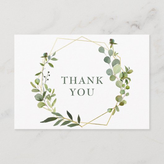 Modern Eucalyptus Geometric Lijst Bedankkaart (Voorkant)