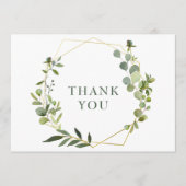 Modern Eucalyptus Geometric Lijst Bedankkaart (Voorkant)