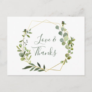 Modern Eucalyptus Geometric Lijst Hartelijk dank Briefkaart