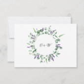 Modern Eucalyptus Geometric Lijst Wedding RSVP Kaartje (Achterkant)