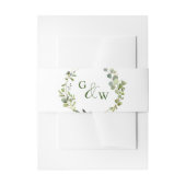 Modern Eucalyptus Geometric Lijst Wedding Uitnodigingen Wikkel (Voorkant Voorbeeld)