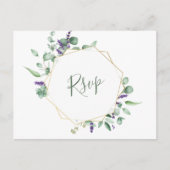 Modern Eucalyptus Geometrisch Lijst Bruiloft RSVP Briefkaart (Voorkant)