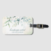 Modern Eucalyptus Greenery Elegant Business Bagagelabel (Voorkant (horizontaal))