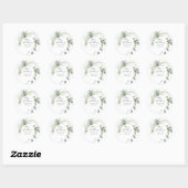 Modern Eucalyptus Greenery Gold Mr. & Mrs. Ronde Sticker (Vel)