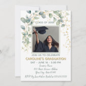 Modern Eucalyptus Greenery Grad Party Kaart (Voorkant)