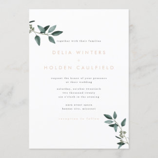 Modern Eucalyptus Greenery Wedding Invitation Kaart