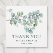 Modern eucalyptus groen dank u bruiloft bedankjes labels (Voorkant)
