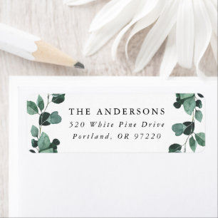 Modern Eucalyptus Groene Retouradres Etiket
