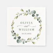 Modern Eucalyptus krans Lijst bruiloft papier Boho Servet (Voorkant)