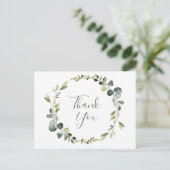 Modern eucalyptus krans Lijst dank je Boho Briefkaart (Staand voorkant)