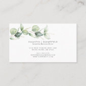 Modern Eucalyptus Minimalist Elegant Script Visitekaartje (Achterkant)