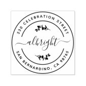 Modern Eucalyptus Round Return-adres Zelfinktende Stempel (Design)