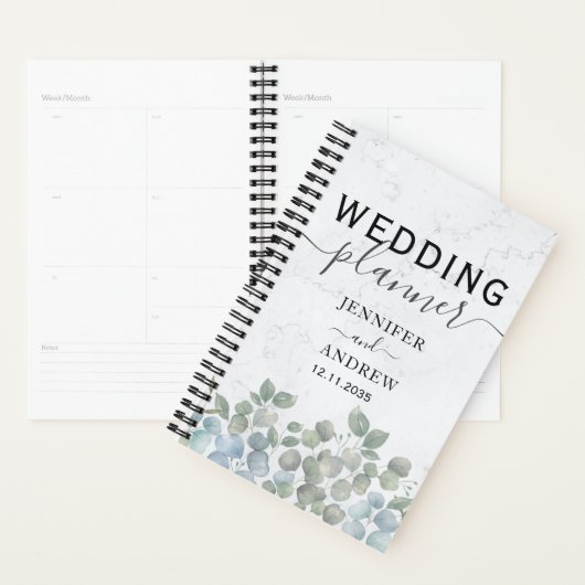 Modern Eucalyptus Sage Green Wedding Planner (Display)