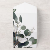 Modern Eucalyptus Wedding All In One Uitnodiging (Buitenkant)