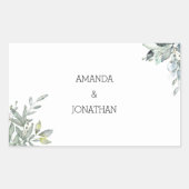Modern Eucalyptus Wedding Envelope Seal Rechthoekige Sticker (Voorkant)