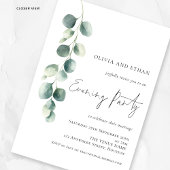 Modern Eucalyptus Wedding Evening Party Invitation Kaart
