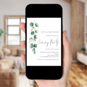 Modern Eucalyptus Wedding Evening Party Invitation Kaart