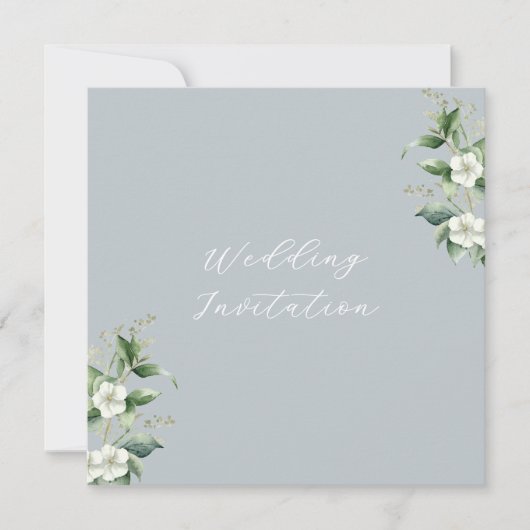 Modern Eucalyptus Wedding Kaart (Voorkant)