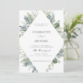 MODERN EUCALYPTUS WEDDING KAART (Staand voorkant)
