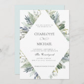 MODERN EUCALYPTUS WEDDING KAART (Voorkant / Achterkant)