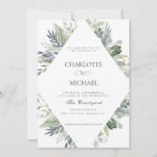 MODERN EUCALYPTUS WEDDING KAART
