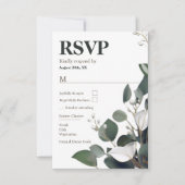 Modern Eucalyptus Wedding RSVP Kaartje (Voorkant)