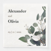 Modern Eucalyptus Wedding Servet (Voorkant)