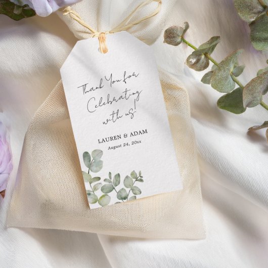 Modern Eucalyptus Wedding Thank You Cadeaulabel