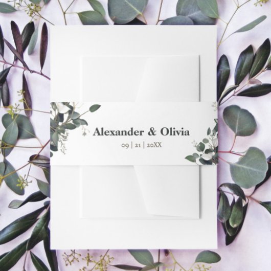 Modern Eucalyptus Wedding Uitnodigingen Wikkel