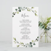 Modern Eucalyptus Wreath Weddenrenmenu (Staand voorkant)