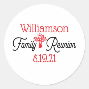Modern Event Family Reunion Ronde Sticker