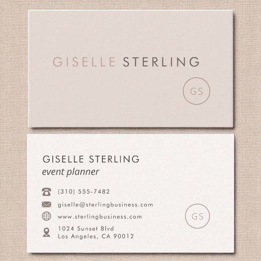 Modern Event Planner Blush Pink Minimalistische Lu Visitekaartje