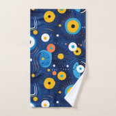 Modern Evil Eye Patroon Marine Blauw BOHO Bad Handdoek (Handdoek)