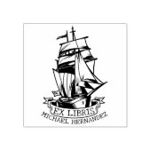 Modern Ex Libris Scheep Nautilus Bibliotheek Boek  Rubberstempel (Afrduk)