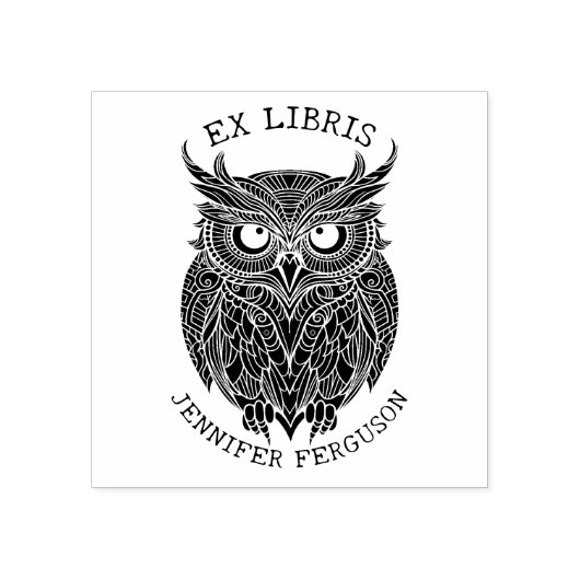 Modern Ex Libris  Uil, Aangepast boek Rubberstempel (Afrduk)