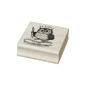 Modern Ex Libris Uil met Boek, Aangepaste Biblioth Rubberstempel (Stempel)