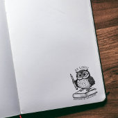 Modern Ex Libris Uil met Boek, Aangepaste Biblioth Rubberstempel