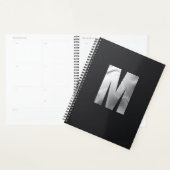Modern Executive Monogram | Bold Silver Foil Planner (Display)