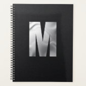 Modern Executive Monogram | Bold Silver Foil Planner (Voorkant)